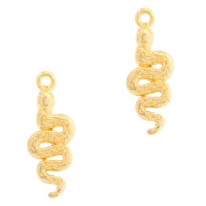 Breloques en m&eacute;tal DQ serpent Dor&eacute; (sans nickel)