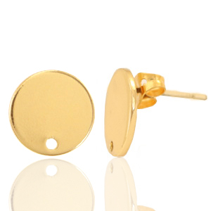 Appr&ecirc;ts en m&eacute;tal DQ puce d'oreille 12mm Dor&eacute; (sans nickel)