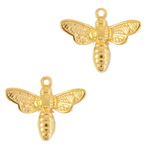 Breloques en m&eacute;tal DQ abeille Dor&eacute; (sans nickel)