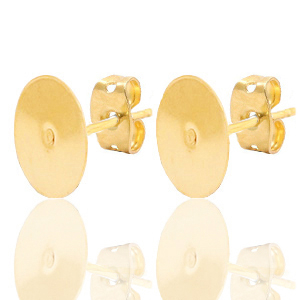 Appr&ecirc;ts en m&eacute;tal DQ puce d'oreille 10mm Dor&eacute; (sans nickel)
