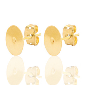 Appr&ecirc;ts en m&eacute;tal DQ puce d'oreille 8mm Dor&eacute; (sans nickel)