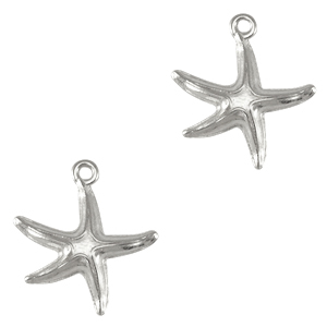 Breloques en m&eacute;tal DQ &eacute;toile de mer Argent&eacute; antique (sans nickel)