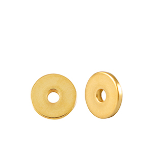 Perlen en m&eacute;tal DQ disque rondelle 5mm Dor&eacute; (sans nickel)