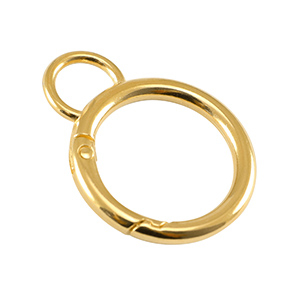Appr&ecirc;ts en m&eacute;tal DQ porte-cl&eacute;s 28mm avec anneau Dor&eacute; (sans nickel)