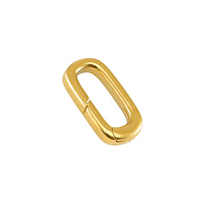 Appr&ecirc;ts en m&eacute;tal DQ porte-cl&eacute;s ovale 18mm Dor&eacute; (sans nickel)