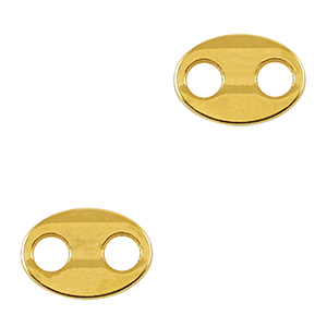 Breloques en m&eacute;tal DQ connecteur ovale Dor&eacute; (sans nickel)