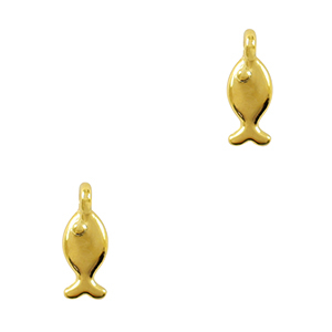 Breloques en m&eacute;tal DQ poisson Dor&eacute; (sans nickel)