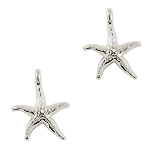 Breloques en m&eacute;tal DQ &eacute;toile de mer Argent&eacute; antique (sans nickel)