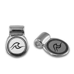 Poussoirs en m&eacute;tal DQ vague Argent&eacute; antique (sans nickel)
