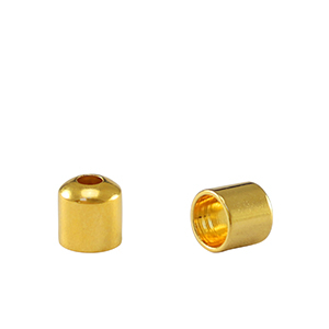 Embouts en m&eacute;tal DQ &Oslash;3.2mm Dor&eacute; (sans nickel)