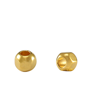 Perles en m&eacute;tal DQ hexagone Dor&eacute; (sans nickel)