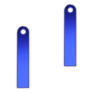 Pendentifs accroche-regard barre Bleu royal m&eacute;tallique