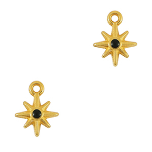 Breloques en m&eacute;tal DQ &eacute;toile Dor&eacute;-noir (sans nickel)