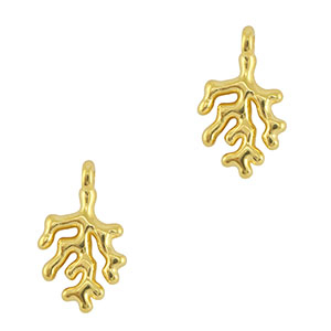 Breloques en m&eacute;tal DQ corail Dor&eacute; (sans nickel)