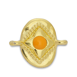 Breloques en m&eacute;tal DQ connecteur ovale Dor&eacute;-orange (sans nickel)