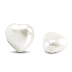 Imitations perles d&rsquo;eau douce coeur Blanc