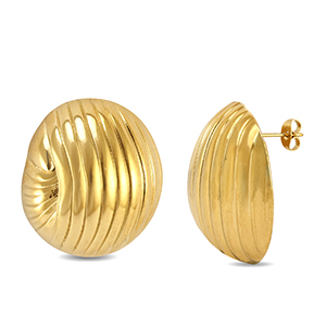 Boucles d'oreilles / puces d&rsquo;oreilles en acier Inox Dor&eacute;