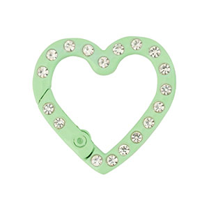 Appr&ecirc;ts color&eacute;s porte-cl&eacute;s coeur Verte menthe