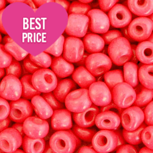 Perles de rocailles 6/0 (4mm) Rouge corail fluo
