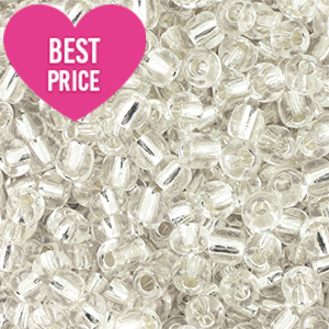 Perles de rocailles 6/0 (4mm) Transparant doublure argent&eacute;
