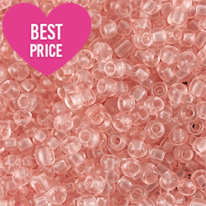 Perles de rocailles 6/0 (4mm) Rose p&ecirc;che clair transparant