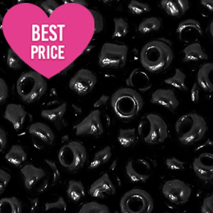 Perles de rocailles 8/0 (3mm) Noir