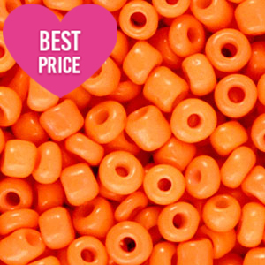 Perles de rocailles 8/0 (3mm) Orange fluo profond