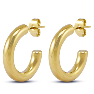 Boucles d'oreilles / puces en acier Inox Dor&eacute;