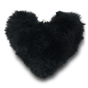 Pendentifs accroche-regard pompon c&oelig;ur Noir