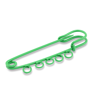 Appr&ecirc;ts color&eacute;s &eacute;pingle d&eacute;corative avec 5 anneaux Vert