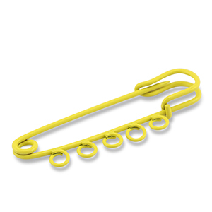 Appr&ecirc;ts color&eacute;s &eacute;pingle d&eacute;corative avec 5 anneaux Jaune
