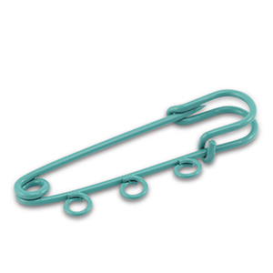 Appr&ecirc;ts color&eacute;s &eacute;pingle d&eacute;corative avec 3 anneaux Vert sarcelle