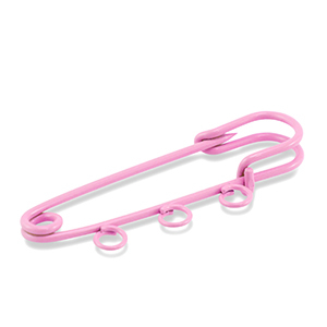 Appr&ecirc;ts color&eacute;s &eacute;pingle d&eacute;corative avec 3 anneaux Rose