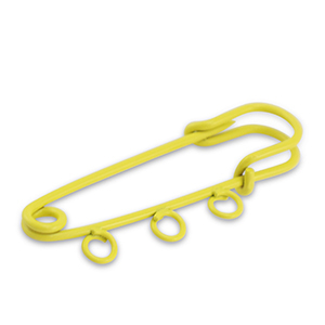 Appr&ecirc;ts color&eacute;s &eacute;pingle d&eacute;corative avec 3 anneaux Jaune