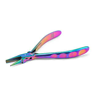 Beadsmith Chroma pince ronde-concave avec ressort Titane arc-en-ciel&nbsp;