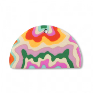 Pendentifs en polym&egrave;re semi-circulaire Multicolore