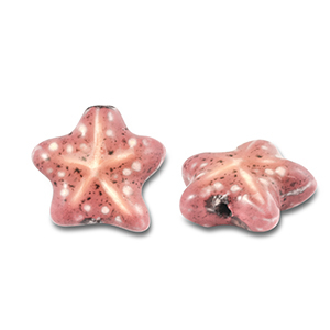 Perles en c&eacute;ramique &eacute;toile de mer Rose vintage