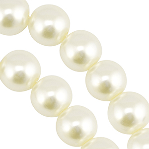 Perles en verre 16mm Blanc cass&eacute;