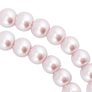 Perles en verre 8mm Pastel rose clair