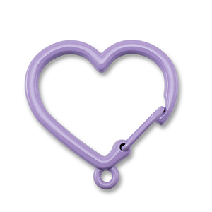 Appr&ecirc;ts color&eacute;s porte-cl&eacute;s coeur avec anneau Violet