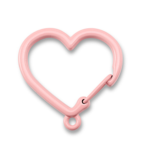 Appr&ecirc;ts color&eacute;s porte-cl&eacute;s coeur avec anneau Rose clair