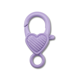 Appr&ecirc;ts color&eacute;s fermoir mousqueton coeur Violet