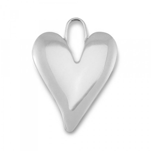 Breloques en acier Inox coeur Argent&eacute;