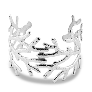 Bracelets en acier Inox jonc corail Argent&eacute;
