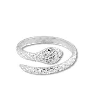 Bagues en acier Inox serpent Argent&eacute;