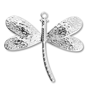 Breloques en acier Inox libellule Argent&eacute;