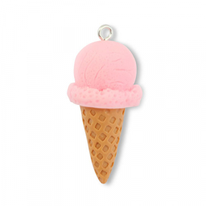 Pendentifs en r&eacute;sine glace Rose-marron clair