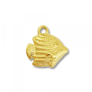 Breloques en acier Inox poisson Dor&eacute;