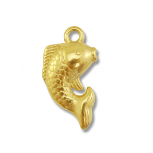 Breloques en acier Inox poisson Dor&eacute;