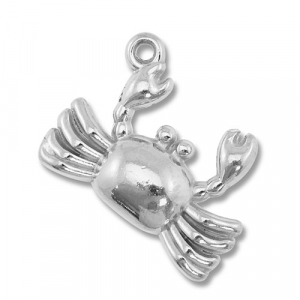 Breloques en acier Inox crabe Argent&eacute;